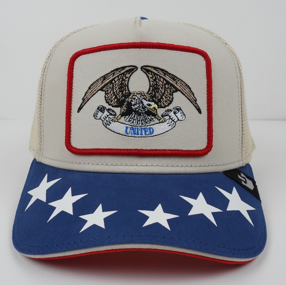 Goorin Bros Creme United Eagle Patch Trucker Hat. Friday Drop. New in Box
